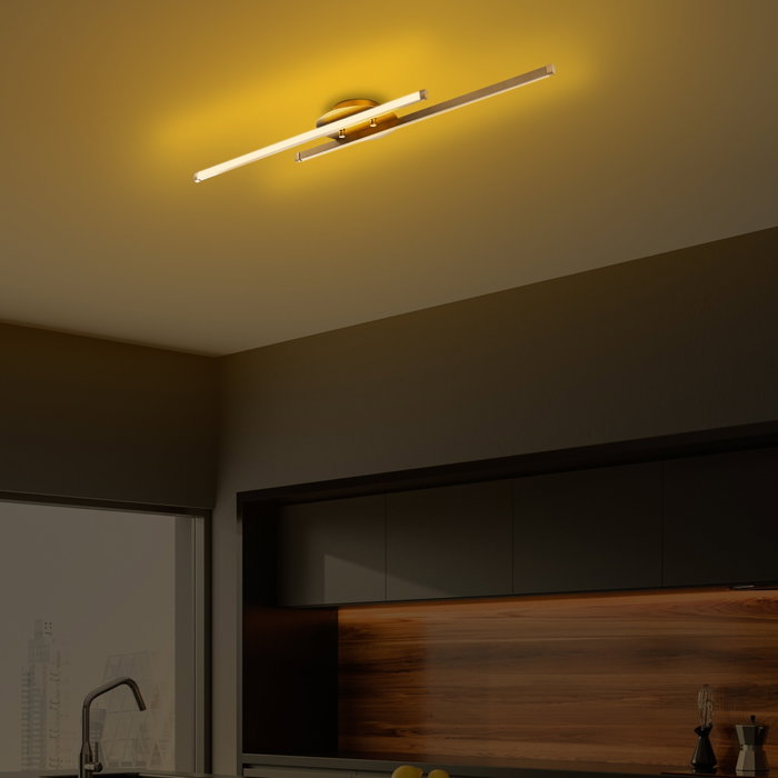 Opviq Lámpara de Araña Dorada con LED Integrado